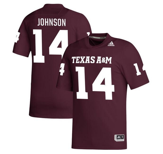 Men's Texas A&M Aggies #14 Max Johnson Maroon Stitched Football Jersey